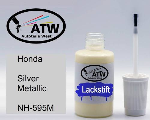 Honda, Silver Metallic, NH-595M: 20ml Lackstift, von ATW Autoteile West.